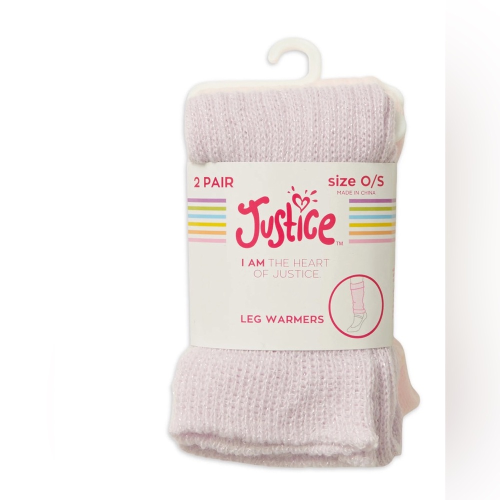 Justice Female Lightweight Girls Leg Warmers, Purple 2 Pack